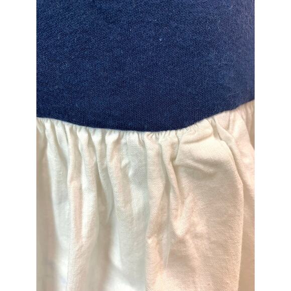 80s T Shirt Pencil Skirt Peplum Dress | Blue and White | Fits XXS/XS - Picture 6 of 9